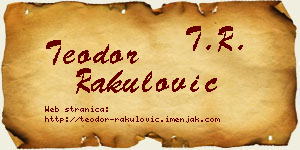 Teodor Rakulović vizit kartica